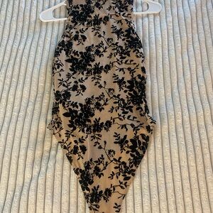 SHEIN Black Floral Bodysuit